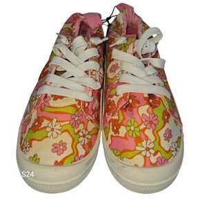 Sole Mates Floral Print Canvas Lace Up Sneakers Women's Size 6‎